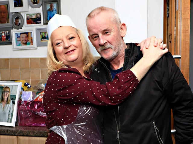 Kathy and Michael at the Macmillan Coffee Morning held in House in the Wells.  (Photo - Tom Heaney, nwpresspics)