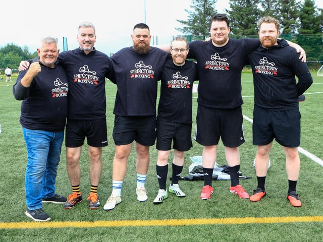 The Springtown Boxing ABC team at the Foyle Pride Football v Homophobia held in the Waterside Shared Village. (Photo - Tom Heaney, nwpresspics)