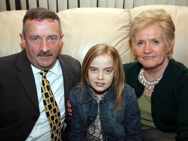 Sarah pictured with Sean and Patricia at her Confirmation celebration 0036JML  : Parties and nights out in Derry and Donegal in February 2006.