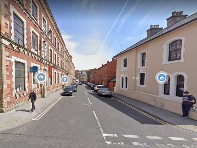 Patrick Street (Sráid Phádraig). Named after St. Patrick (Bryson).
