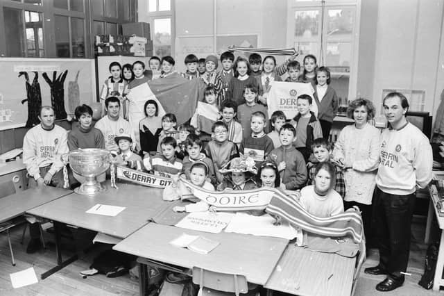 Sam Maguire Cup at St. Eugene's.
