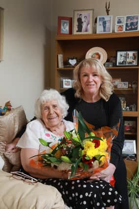 Valerie Logue (Choice Tenant) and Heather Leslie (Choice Scheme Co-Ordinator) pictured at an event marking the anniversaries for three Sheltered Living Schemes in Derry