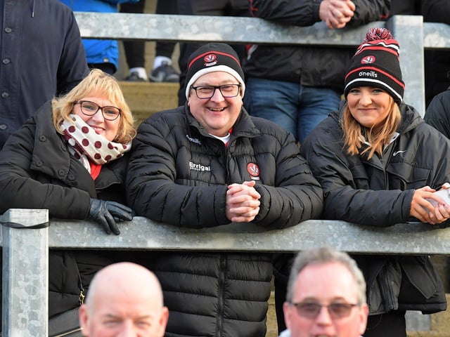 Fans in Celtic Park for the Derry v Monaghan game on Saturday. Photo: George Sweeney