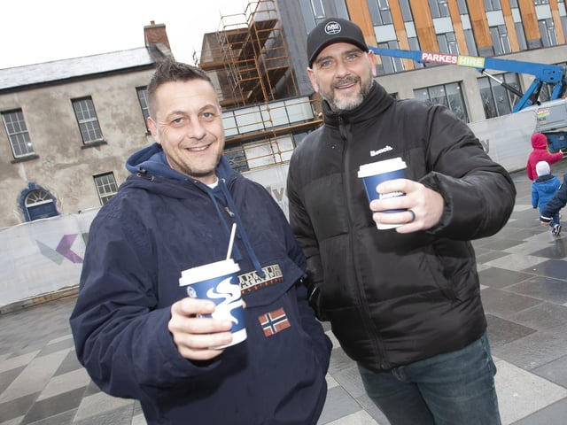 Graham Warke and Gaz Rutherford pictured at Ruby’s Walk on Saturday.
