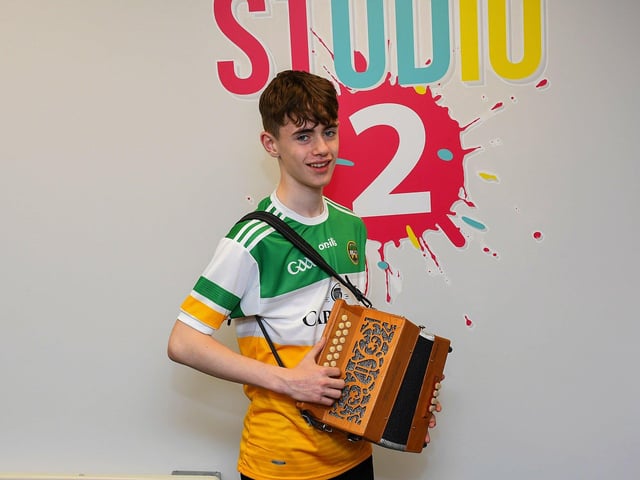 CCE Baile na gCallieach member Daithi O’Doherty achieved second place at the recent Doire Fleadh for button accordion age 12-15 years. Photo: George Sweeney