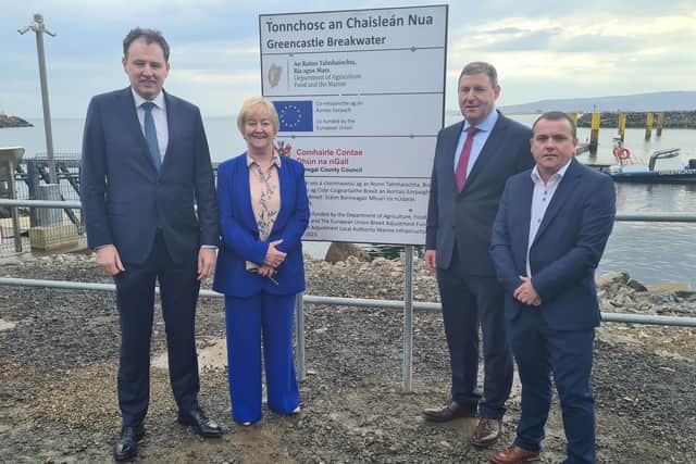 The Minister for Agriculture, Food and the Marine, Charlie McConalogue, pictured with Cllr Rena Donaghey, Senator Niall Blaney and Cllr Martin McDermott.