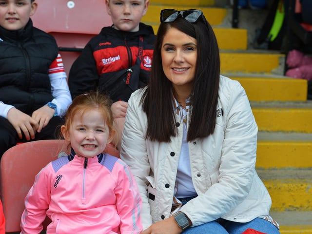 Fans in Celtic Park on Sunday afternoon for Derry's National football League game against Mayo. Photo: George Sweeney