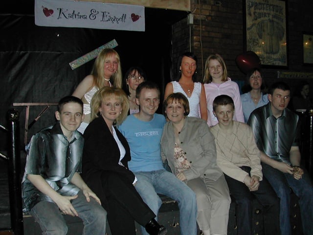 Emmett celebrating his engagement with his mum, aunties and cousins