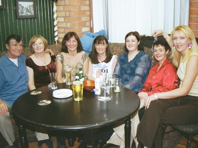 Charlie McCullagh, Ethna McCullagh, birthday girl Cathy McCullagh, Jackie Coyle, Denise Armstrong, Ursula McAllister and Collette Friel pictured at the party in the Village Inn.