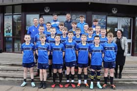 The St Columb's College U12 team and coaches pictured ahead of Thursday's Final.