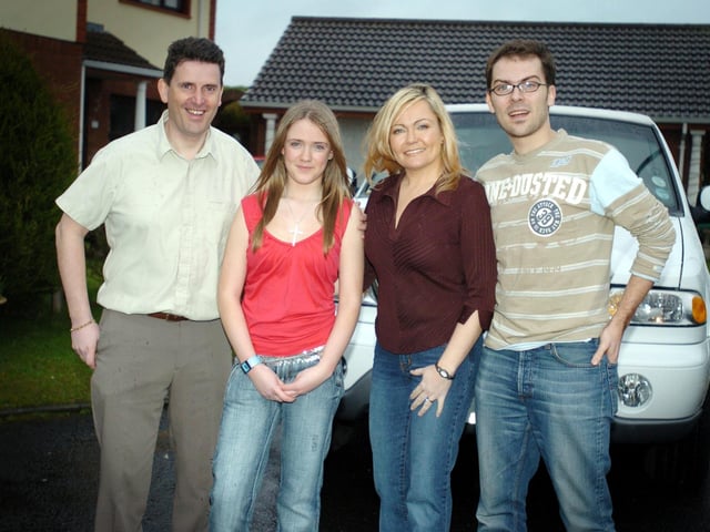Adele Mullan pictured with her family on her 14th birthday. Included, are father, Martin, mother, Pamela and brother, Barry. : Parties and nights out in March 2006