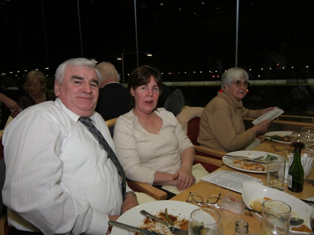 Derry and Donegal people enjoying a night at Lifford races in February 2005.