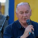 Danny McBrearty, brother of George McBrearty, speaking at a previous anniversary commemoration of his brother and Charles ‘Pop’ Maguire’s deaths. DER2122GS - 006