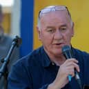 Danny McBrearty, brother of George McBrearty, speaking at a previous anniversary commemoration of his brother and Charles ‘Pop’ Maguire’s deaths. DER2122GS - 006