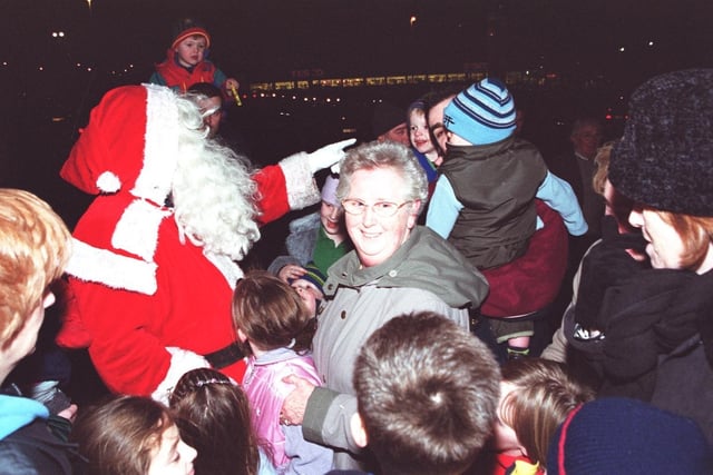 The Lisnagelvin Shopping Centre Christmas lights switch on back in the year 2000 with Mayor Cathal Crumley.