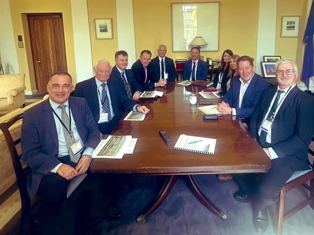 Transport minister Darragh O'Brien at a meeting with the Managing Director of City of Derry Airport Steve Frazer and senor council officials from Derry and Donegal recently.