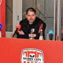 Ruaidhri Higgins and Patrick McEleney share a joke at Monday's FAI Cup Final press conference at Da Vinci's.