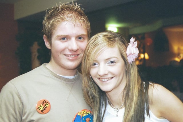 Cóilín McCourt pictured with his girlfriend Danielle Lynch at his 18th birthday party in the Argyle Arms. 290503HG8