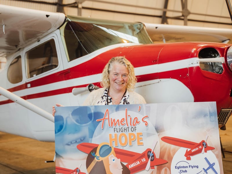 Geraldine Mullan launching Amelia's flight of HOPE.