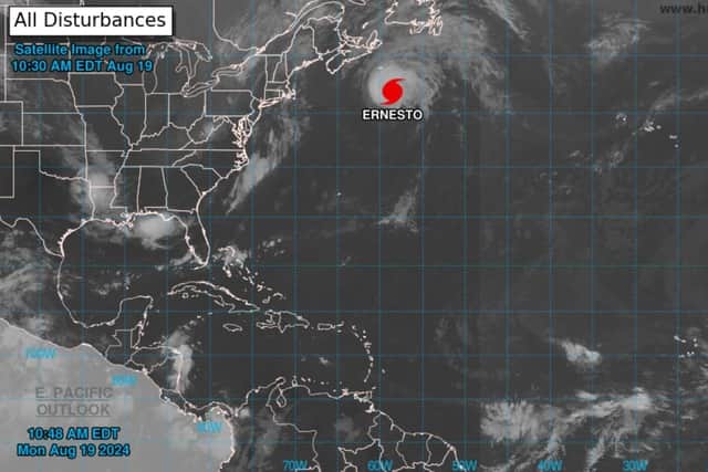 Ernesto will weaken as it moves over the cooler waters of the north-west Atlantic during Tuesday, the Met Office said.