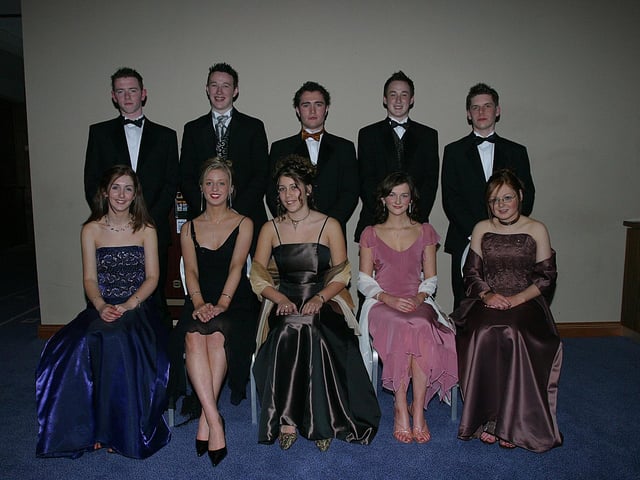 Seated: Aedin Moore, Maighread McCloskey, Christina Ferry, Mary Jo McLaughlin and Rachel Hutton. Standing: Christie Holly, Finbar Madden, Thomas Downey, Mark Canavan and Andrew Nesbitt. (0403T07)