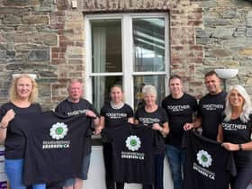 A group from Derry who will be running the Waterside Half Marathon to raise funds and awareness for Mothers of Srebrenica