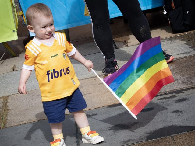 One year old Daire McLaughlin showing his support at the Foyle Pride parade on Saturday. (Photos: Jim McCafferty Photography)