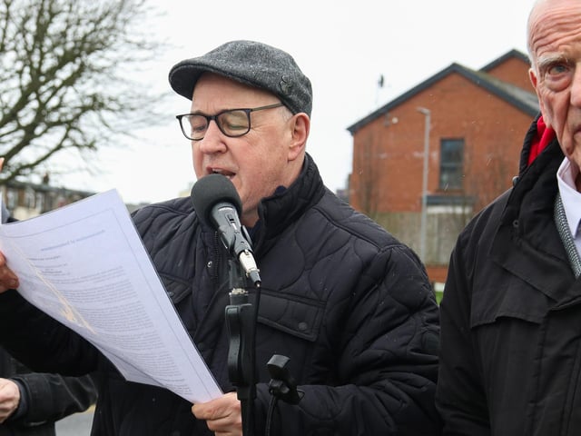 Reading The Proclamation at The Seán Keenan Annual Commemoration. (Photo - Deirdre Heaney, nwpresspics)