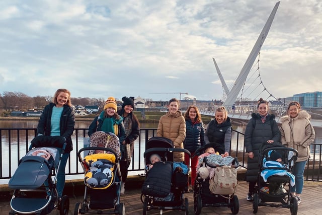 Parents and children from the Waterside Breastfeeding Support Group, which is run by Action for Children, taking part in World Breastfeed in Public Day.