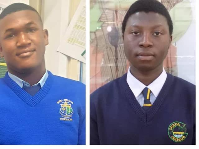 The late Emmanuel Familola and Matt Sibanda. Pictures with permission from Scoil Mhuire and Crana College.