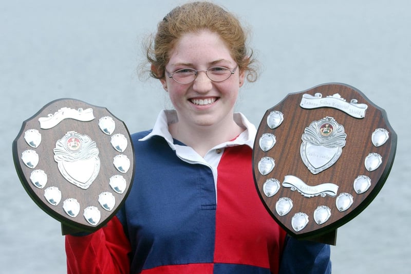 Aine Sperrin from Carndonagh, Harvey School of Speech and Drama, winner of the Eamon Gillen Memorial Shield for Comhra Gaelige and DJ O Sullivan Cup for Verse Speaking 10-13. (0605C46)
