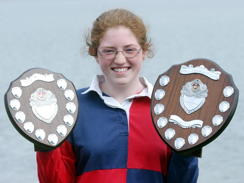 Aine Sperrin from Carndonagh, Harvey School of Speech and Drama, winner of the Eamon Gillen Memorial Shield for Comhra Gaelige and DJ O Sullivan Cup for Verse Speaking 10-13. (0605C46)