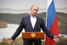 Russian President Vladimir Putin speaks during a press conference on the second day of the G8 summit venue of Lough Erne on June 18, 2013 in Enniskillen. (Photo by Matt Dunham - WPA Pool /Getty Images)