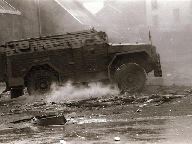 Scenes from the Bogside during rioting on August 12.