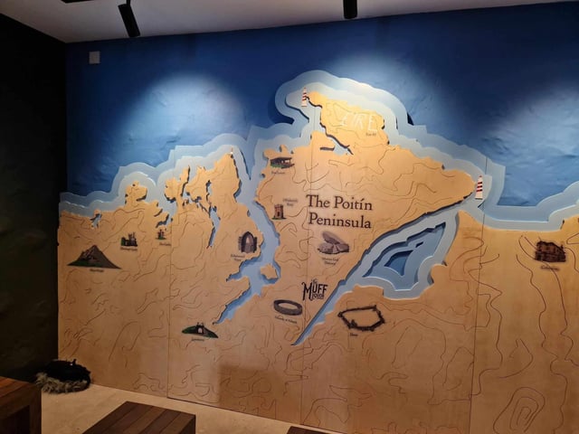 A wall in The Muff Liquor Company 'Brand Home' celebrating the 'Poitin Peninsula'.