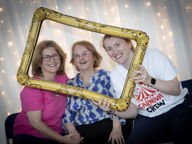 Ann White, Celine Burns and Julie White, staff member at the Old Library Trust - Three generations in one photo Mum, Granny and Daughter. (Photos: Jim McCafferty Photography) : .