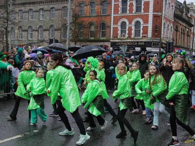 Dancers entertain the spectators at the St. Patrick’s Day Parade. (Photo - Deirdre Heaney, nwpresspics)