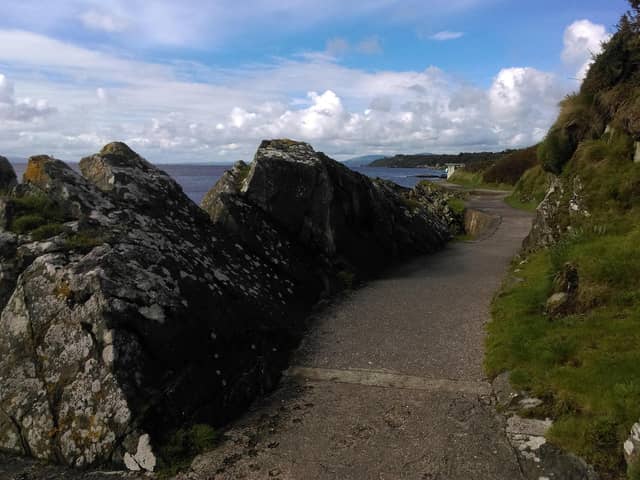 The Moville shore path.