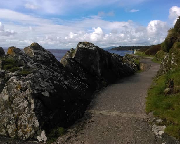 The Moville shore path.
