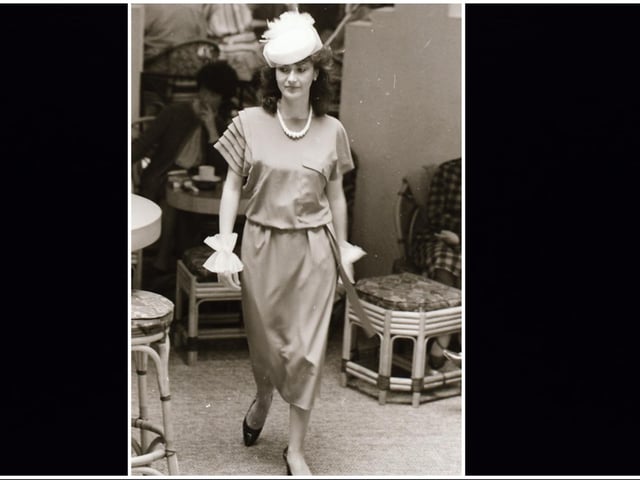 Models pictured wearing the latest fashions at Austins fashion show in Derry's Waterfoot Hotel back in the spring of 1985. Picture: Derry Journal Archive.