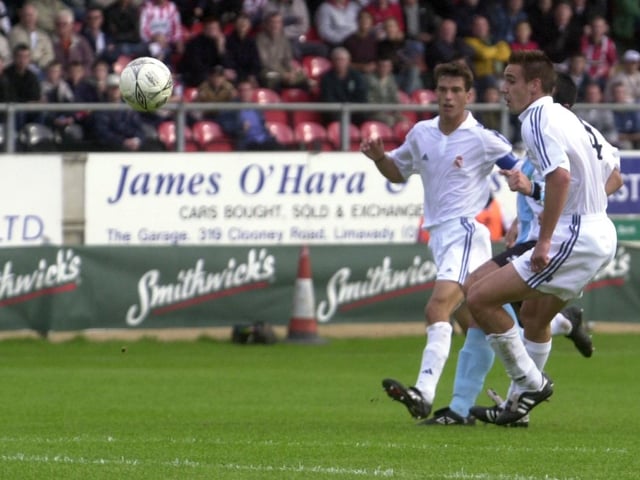 Action from Real Madrid's clash against Derry City