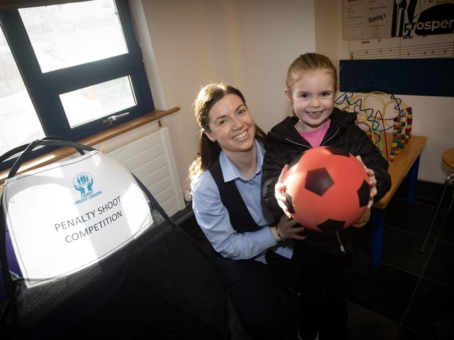 Penalty Shoot competition for Sinead Bell and her daughter Grace (5) on Saturday. : .