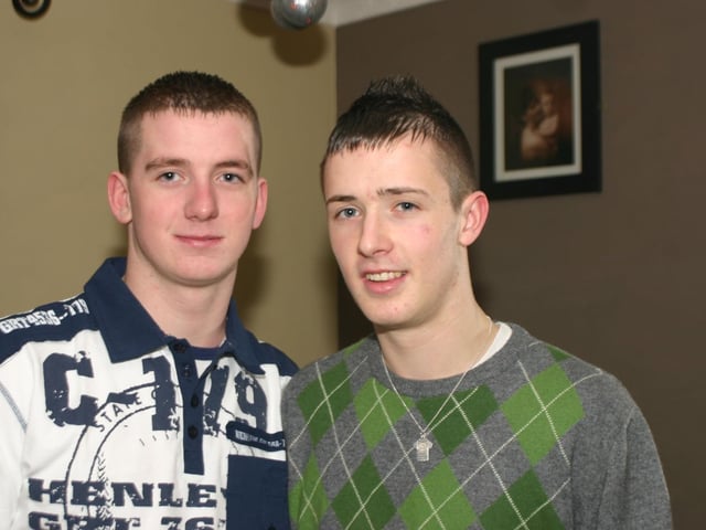 Shane with best friend John McDermott at the party. 1887/dd