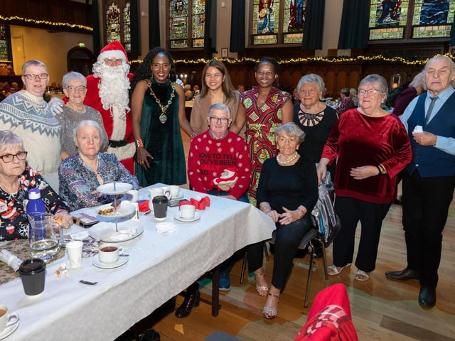 The Guildhall was the setting as the Mayor Councillor Lilian Seenoi-Barr hosted a festive tea dance. Picture Martin McKeown. 11.12.24 : .