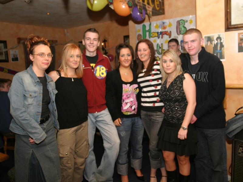 John Cassidy with a few friends at his 18th:Derry parties from November 2003
