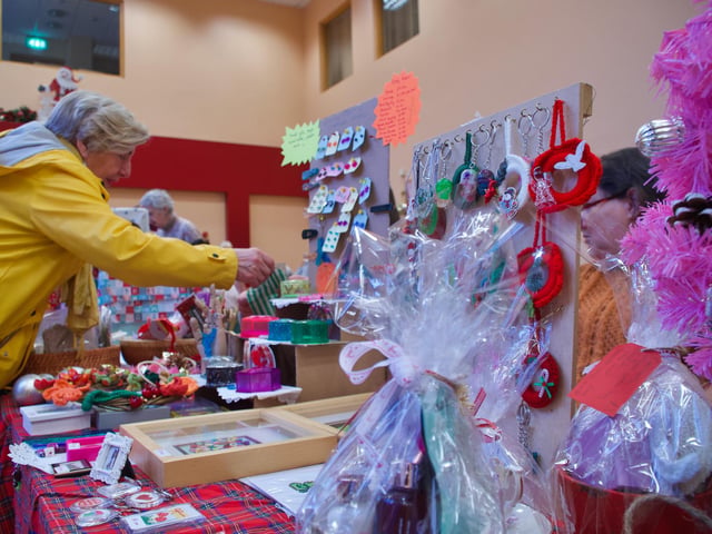 Members of the public enjoying the Clooney Hall Christmas Fair.