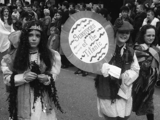 Survivors of the Titanic at the St. Patrick's Day parade in Buncrana in 1998.
