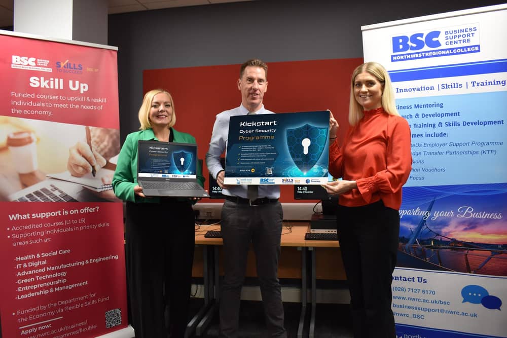 Sinead Hawkins, Business Development Manager, NWRC Thomas Moore, Curriculum Manager, Computing NWRC and Jane Fleming, Business Development Executive, NWRC
