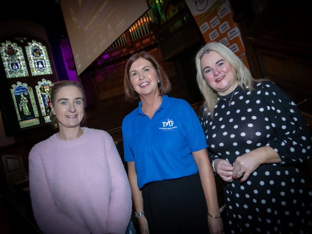 Jayne Quigg, Manager, Dove House Community Trust pictured with Councillors Catherine McDaid and Sandra Duffy during Wednesday's 'Be the Change' conference. (Photos: Jim McCafferty Photography) : .