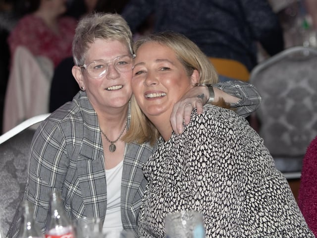 Old school friends over 45 years - Tessa Bradley and Bridgeen McGee meet up at the Maldron on Tuesday night.